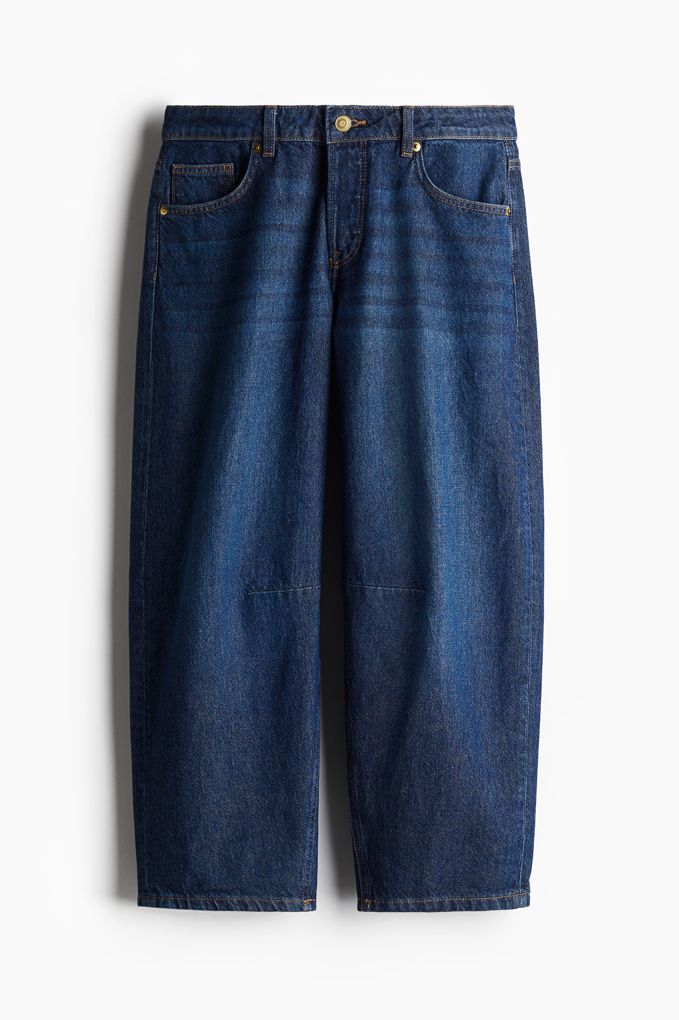 H & M - Barrel Regular Cropped Jeans - Blue