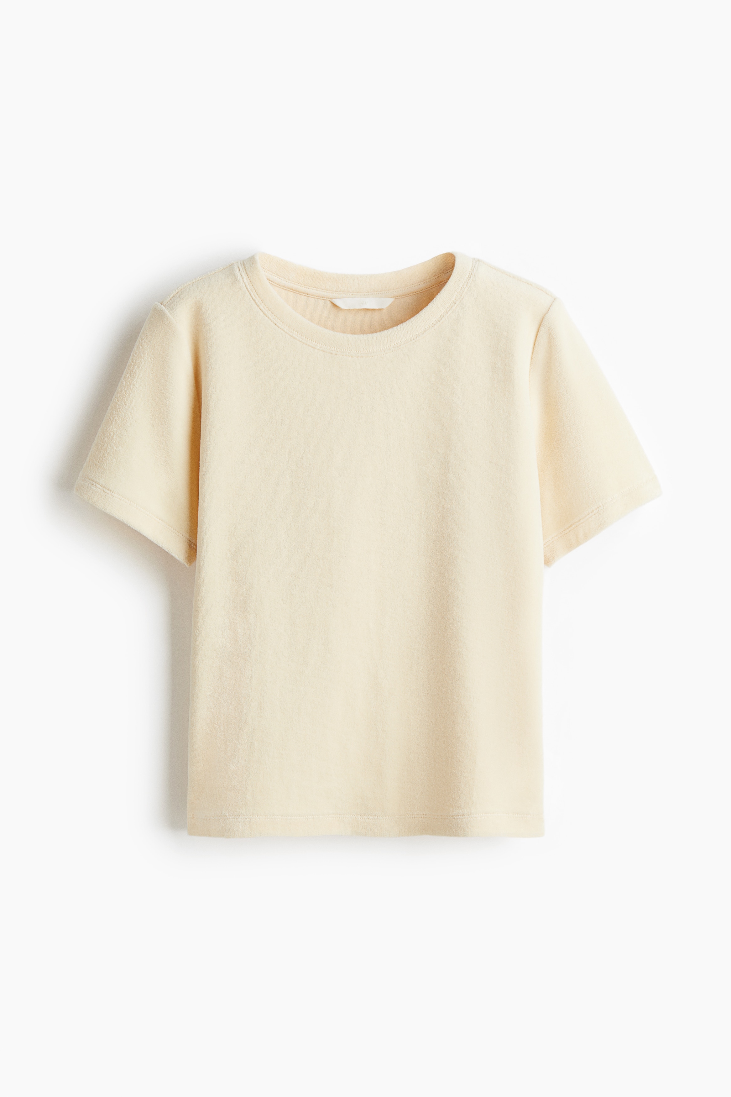 H & M - Velour T-shirt - Beige
