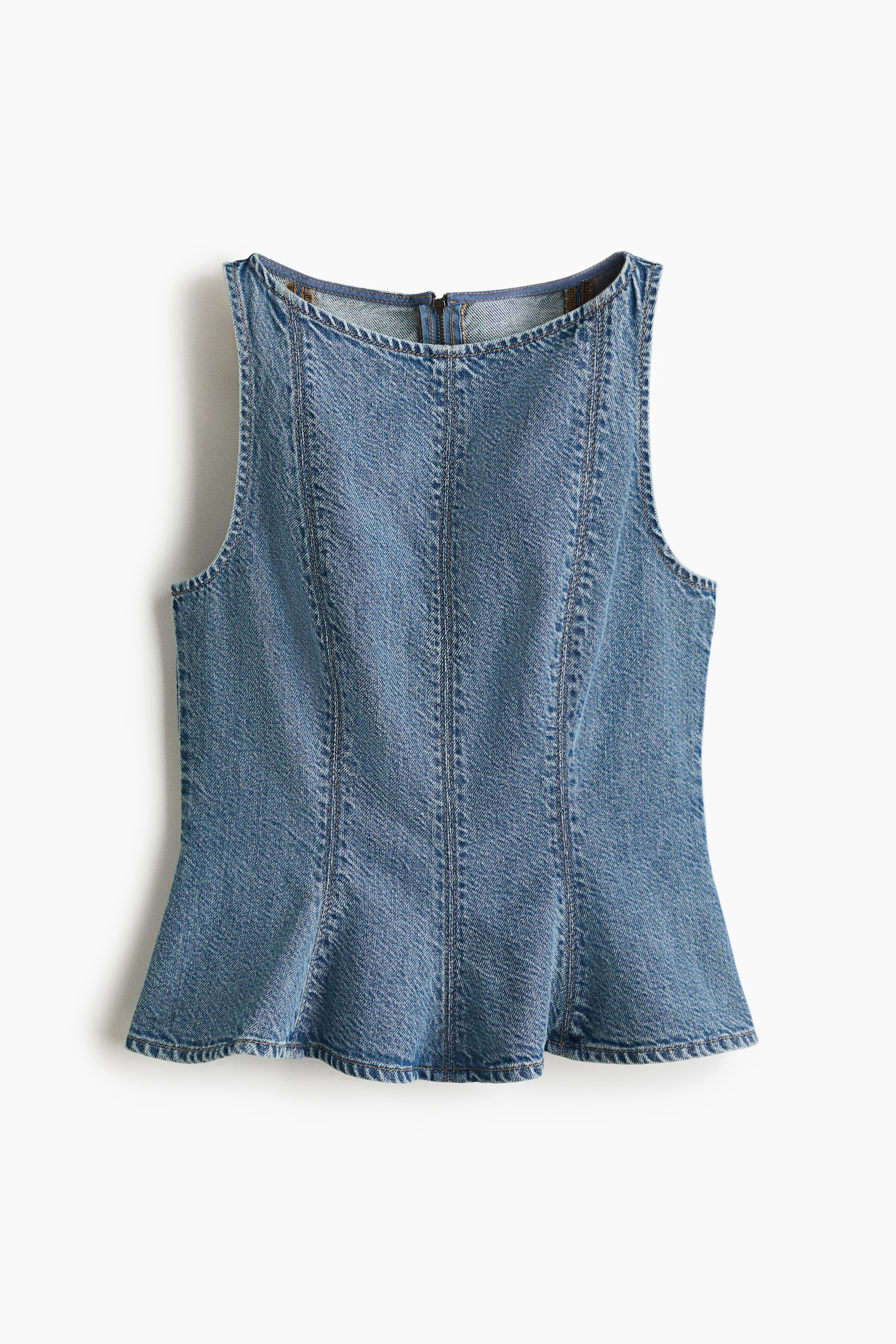 H & M - Denim peplum top - Blue