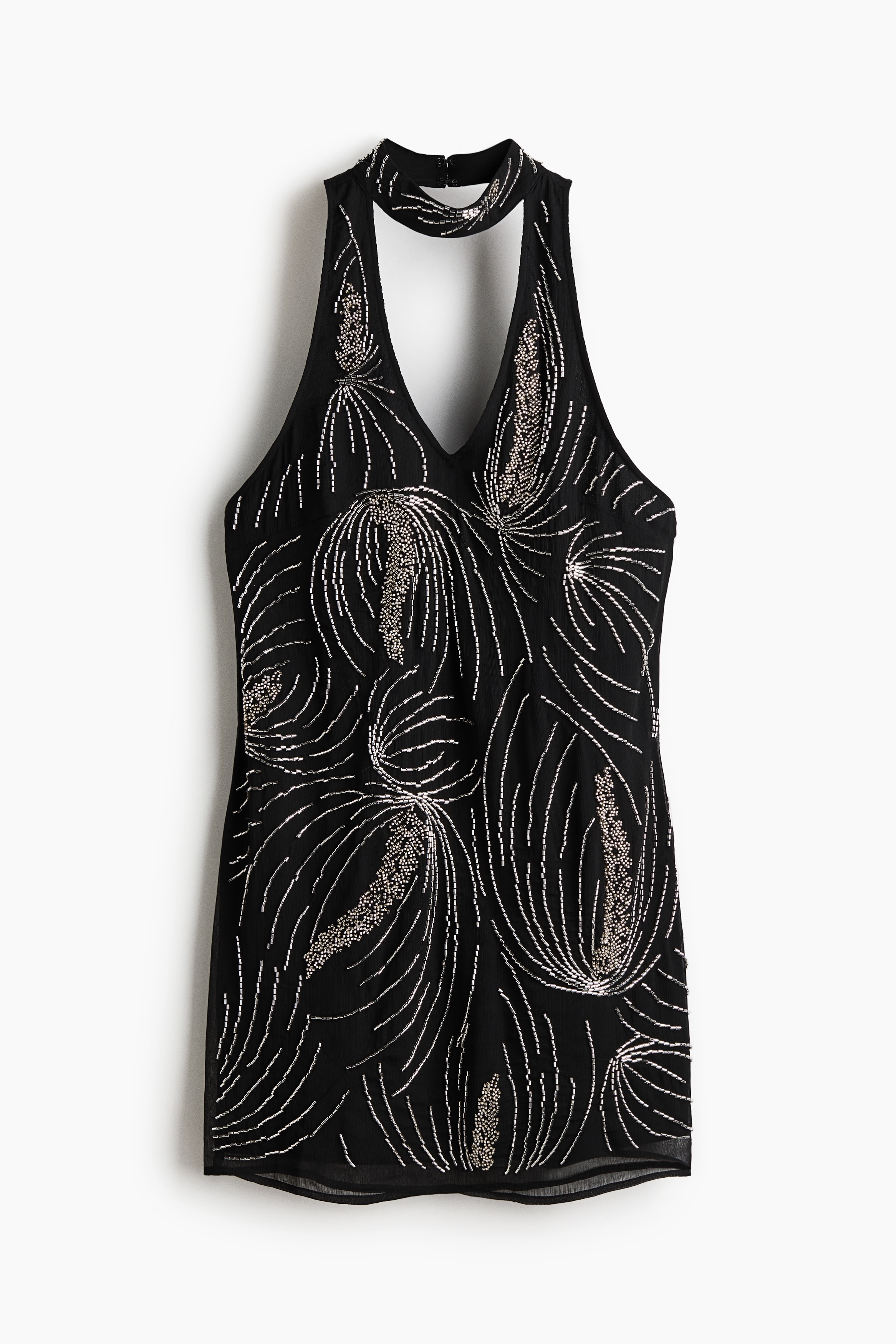 H & M - Embellished halterneck dress - Black