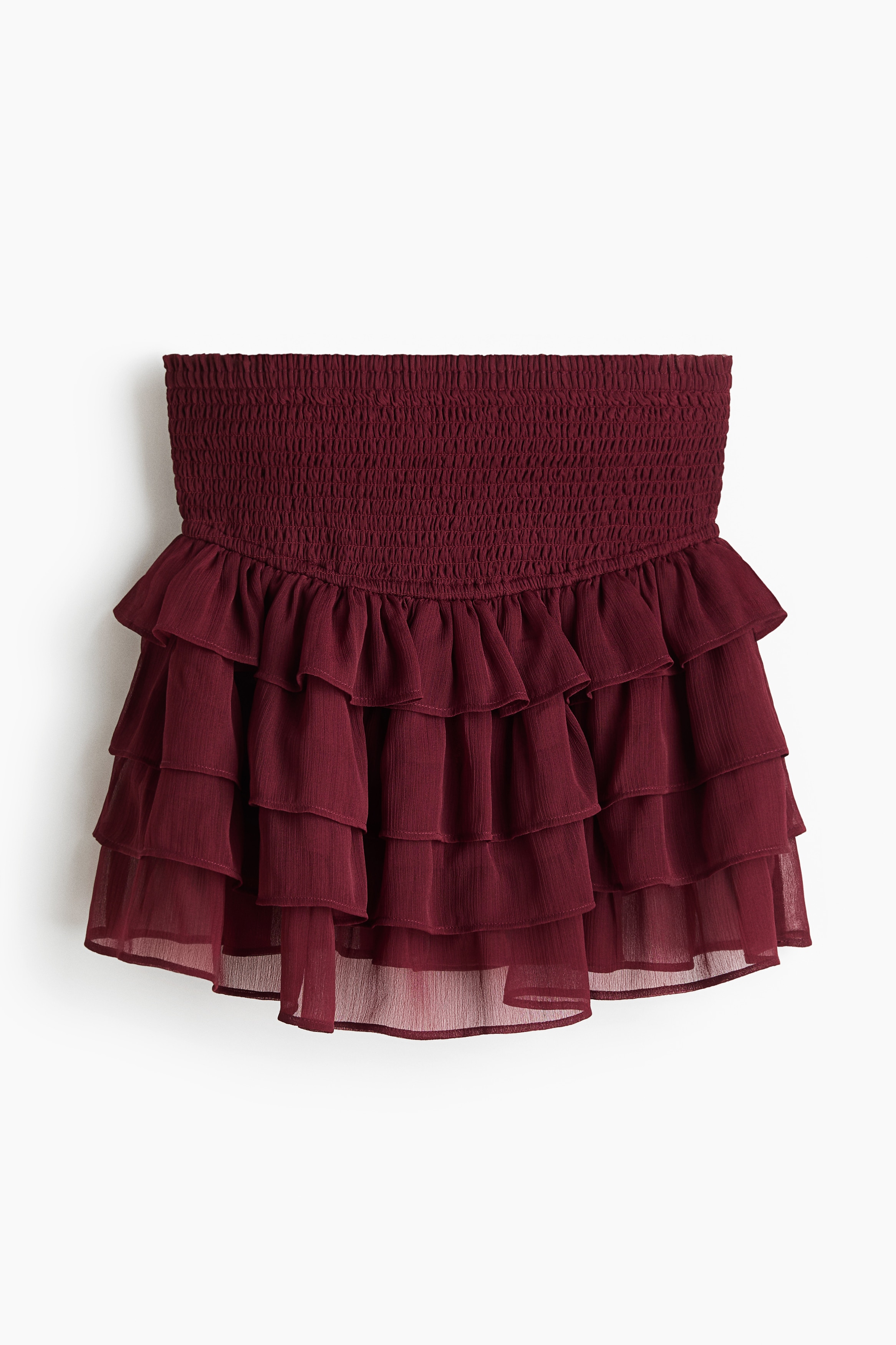 H & M - Tiered chiffon skirt - Red