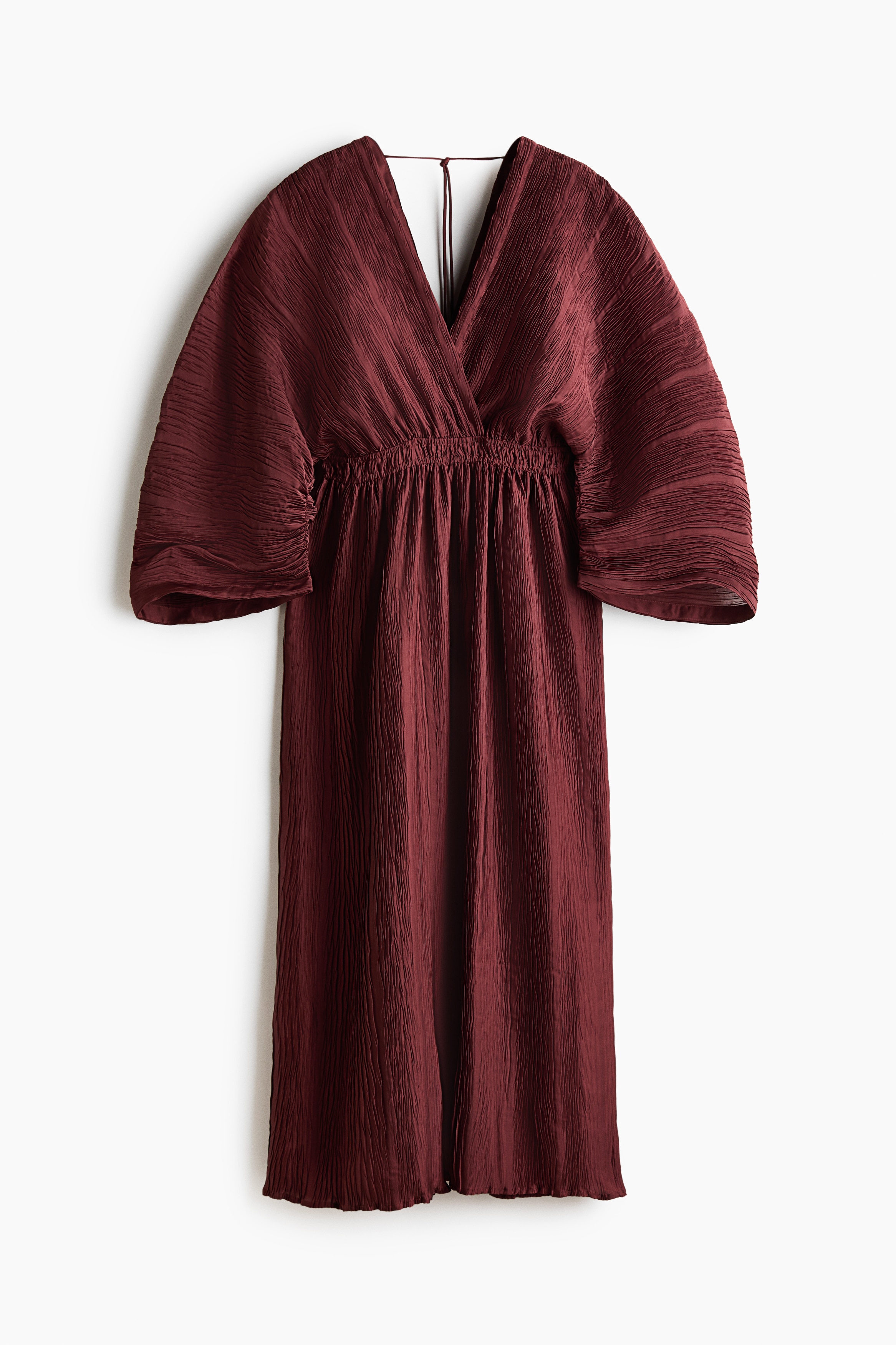 H & M - Crinkled V-neck dress - Beige