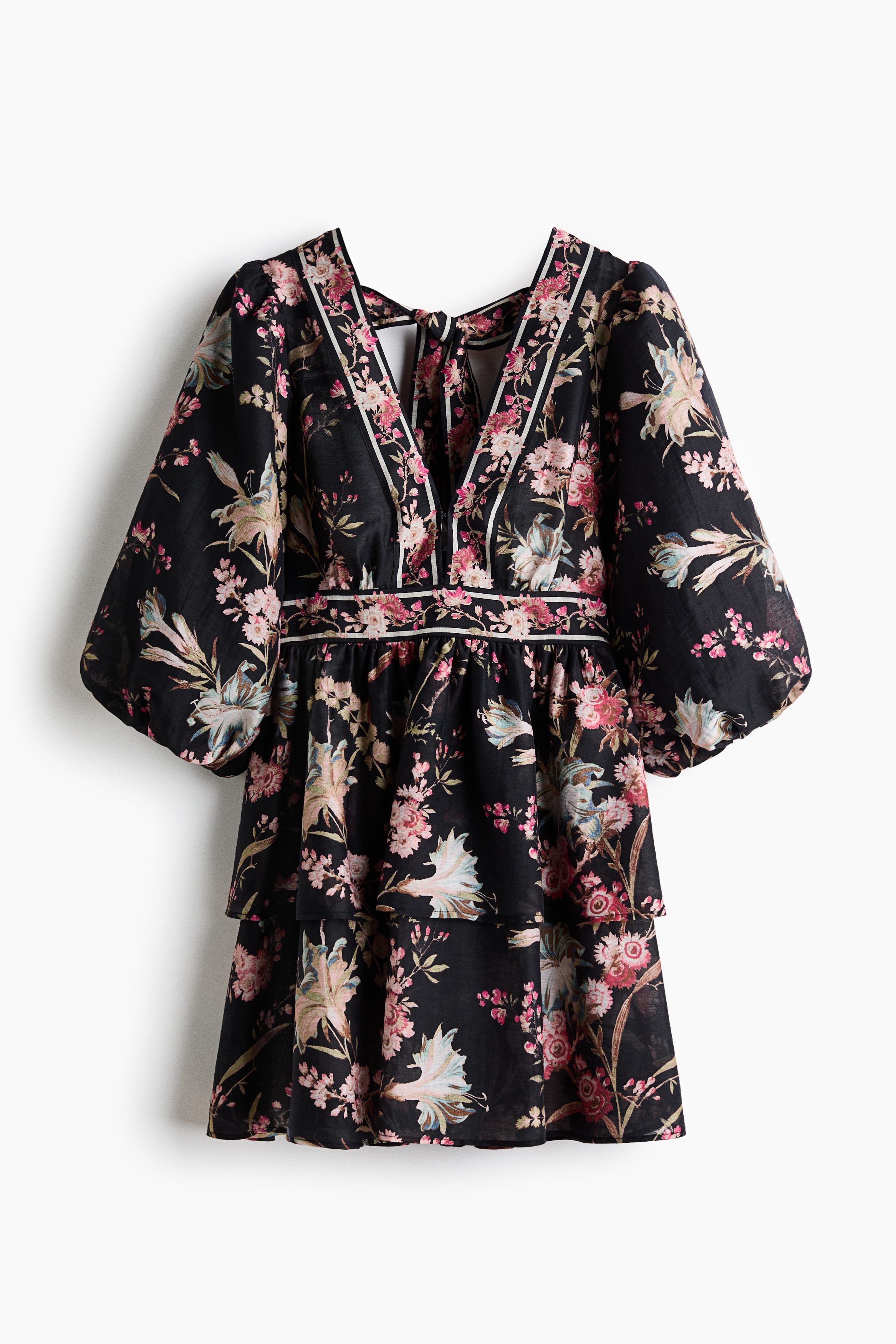 H & M - Linen-blend dress - Black