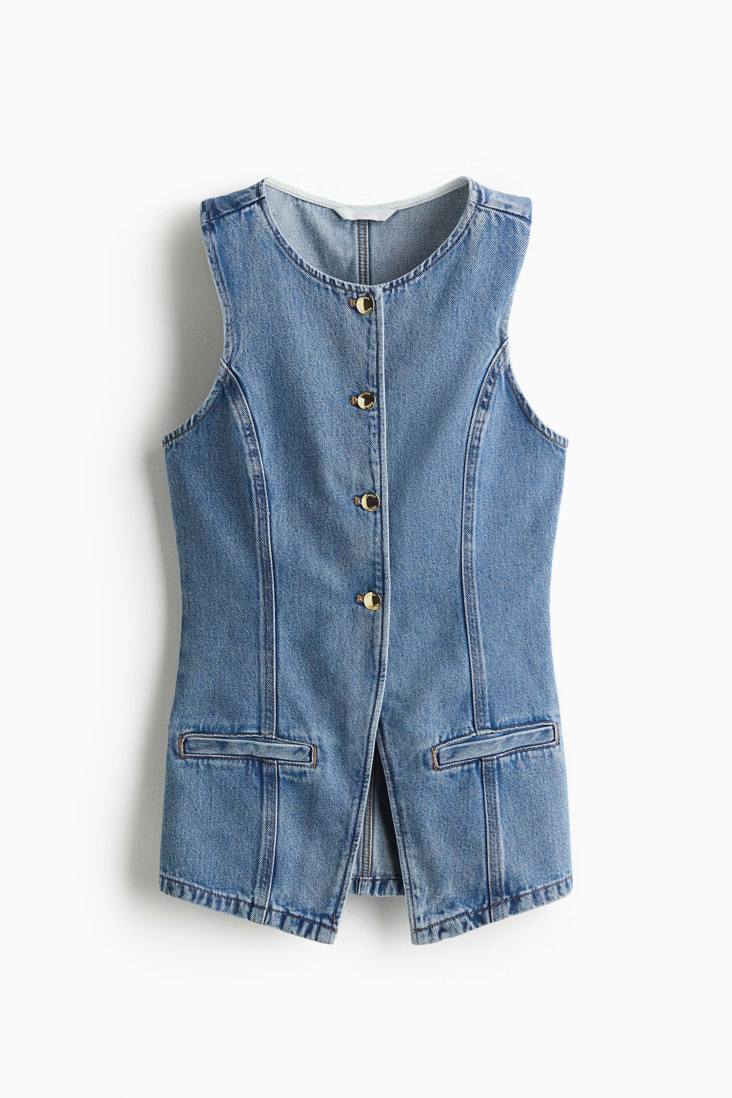 H & M - Tailored denim waistcoat - Blue