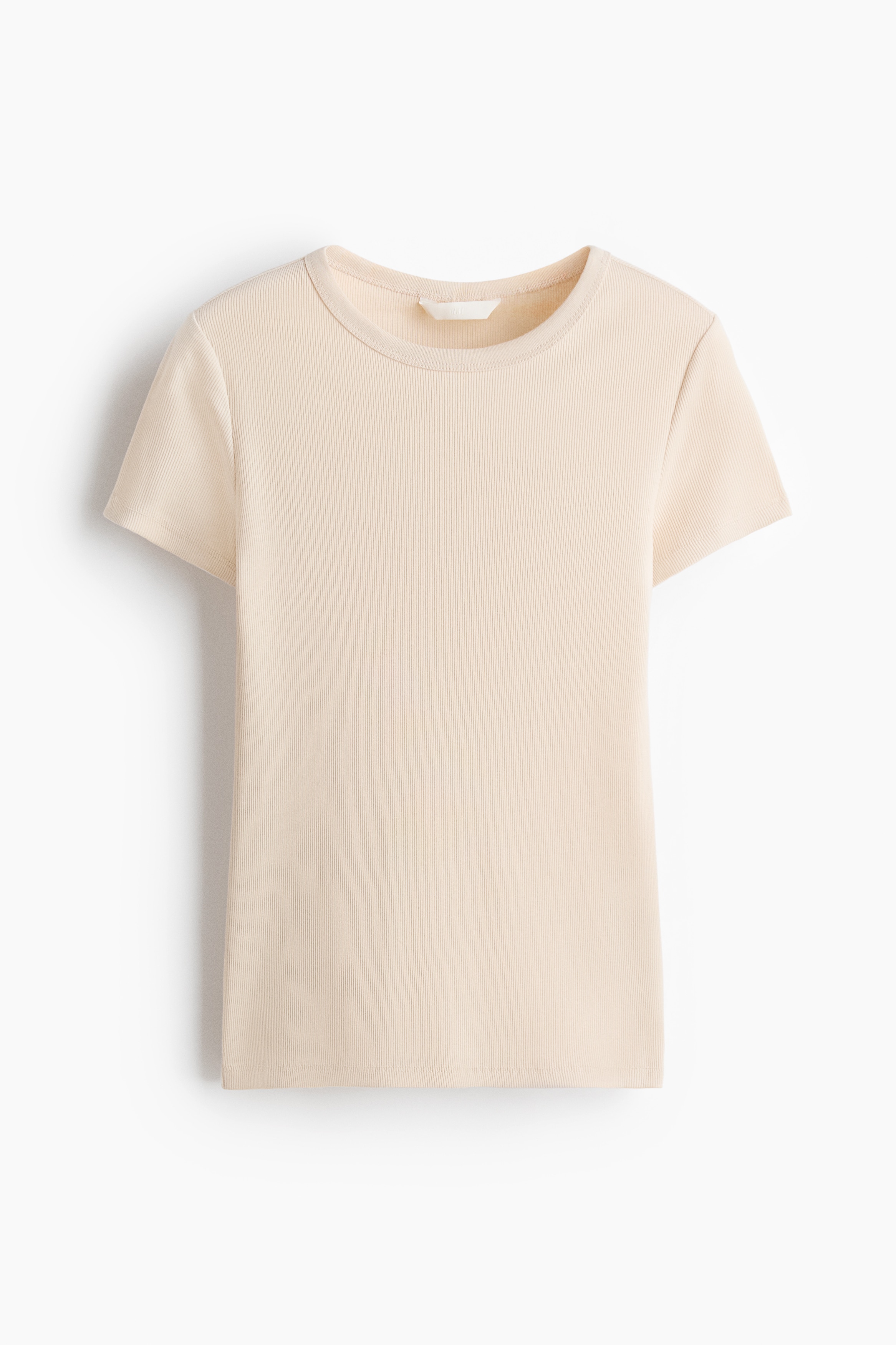 H & M - Ribbed T-shirt - Beige