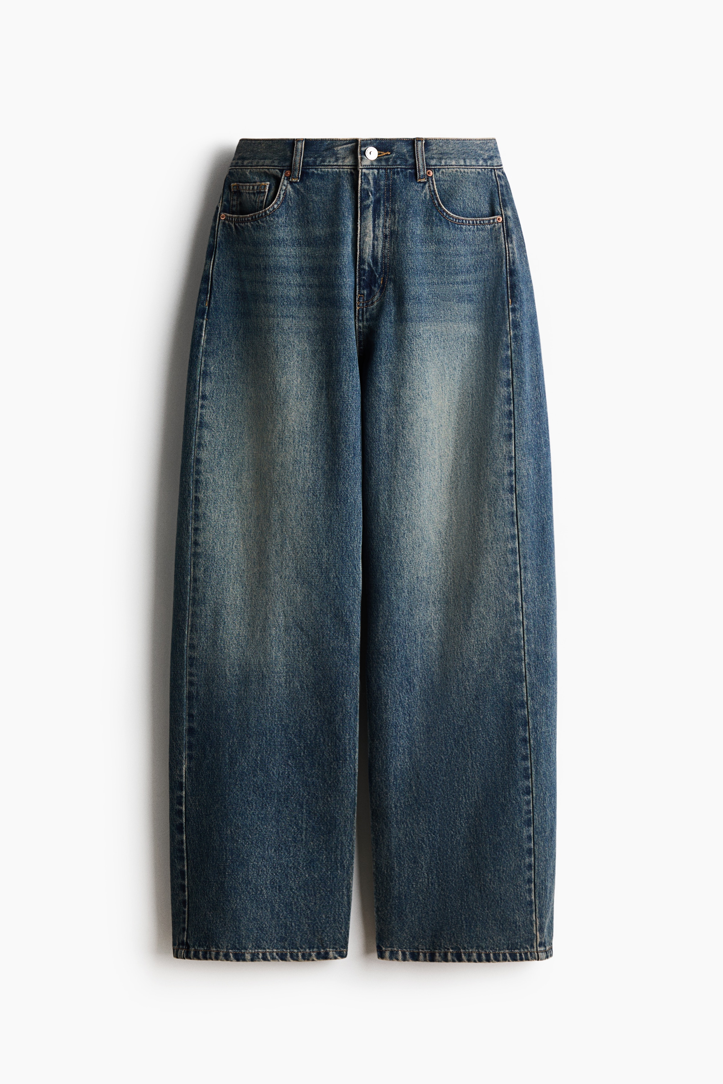 H & M - Barrel Regular Waist Jeans - Blue