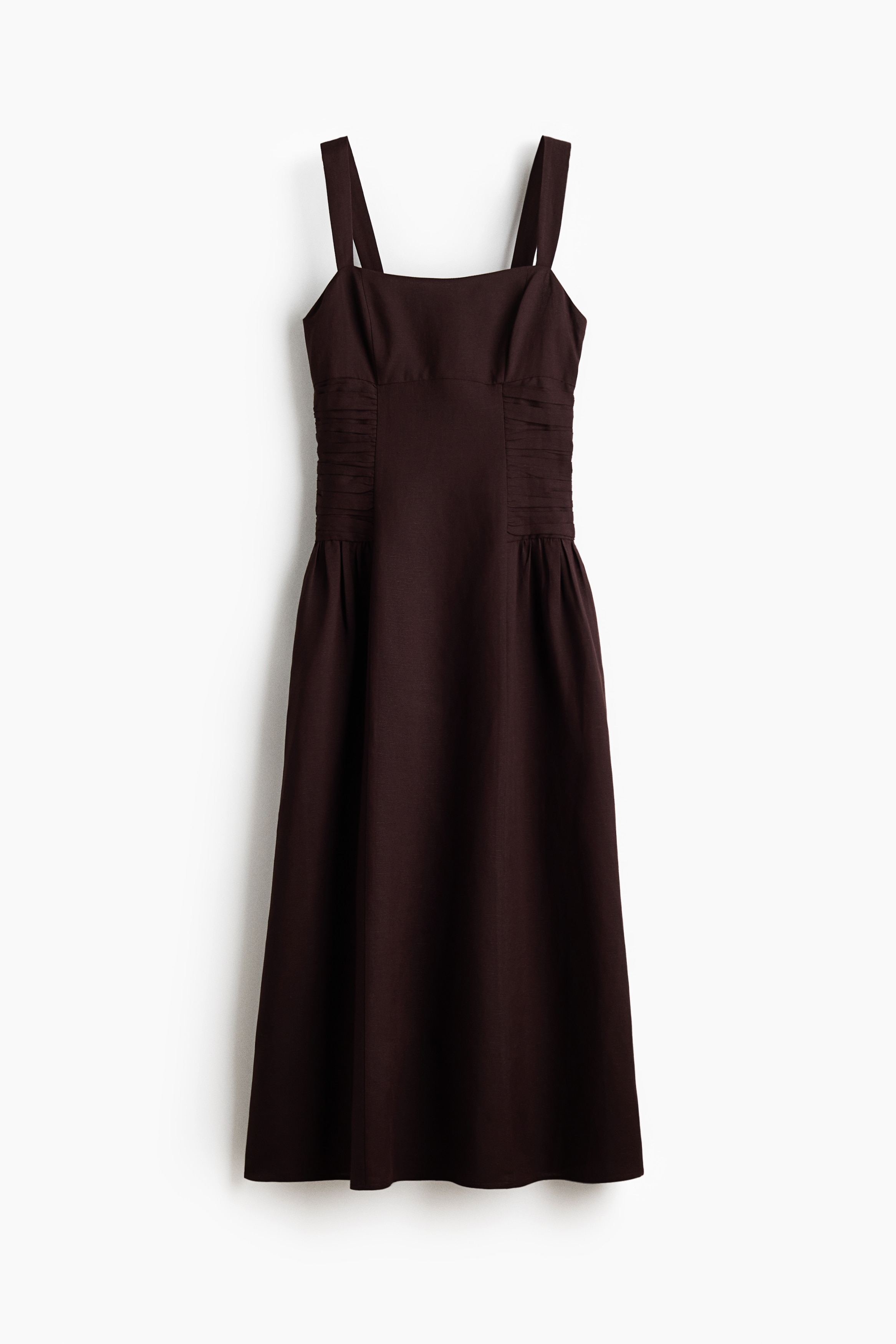 H & M - Linen-blend strappy dress - Brown