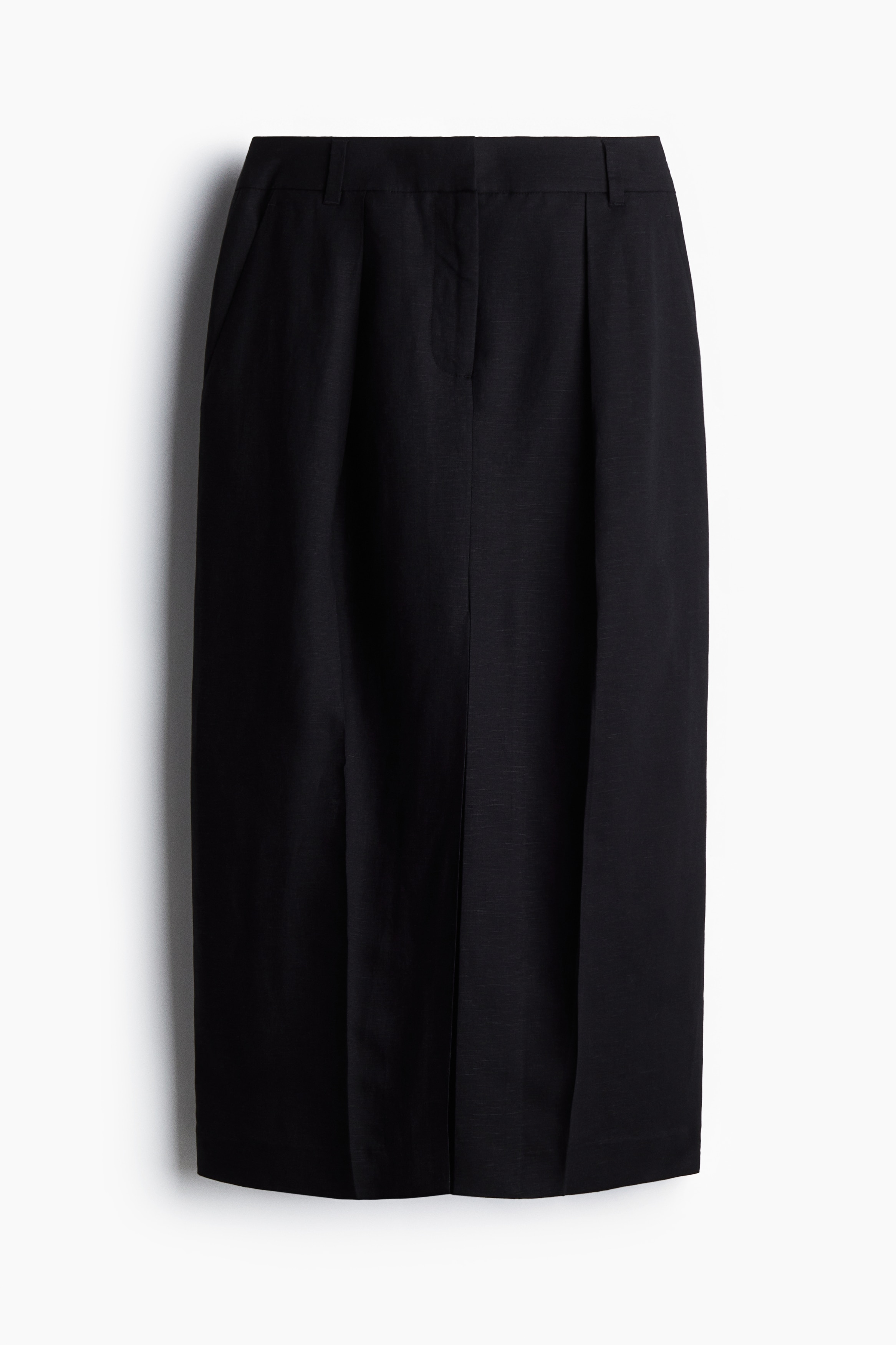 H & M - Linen-blend pencil skirt - Black