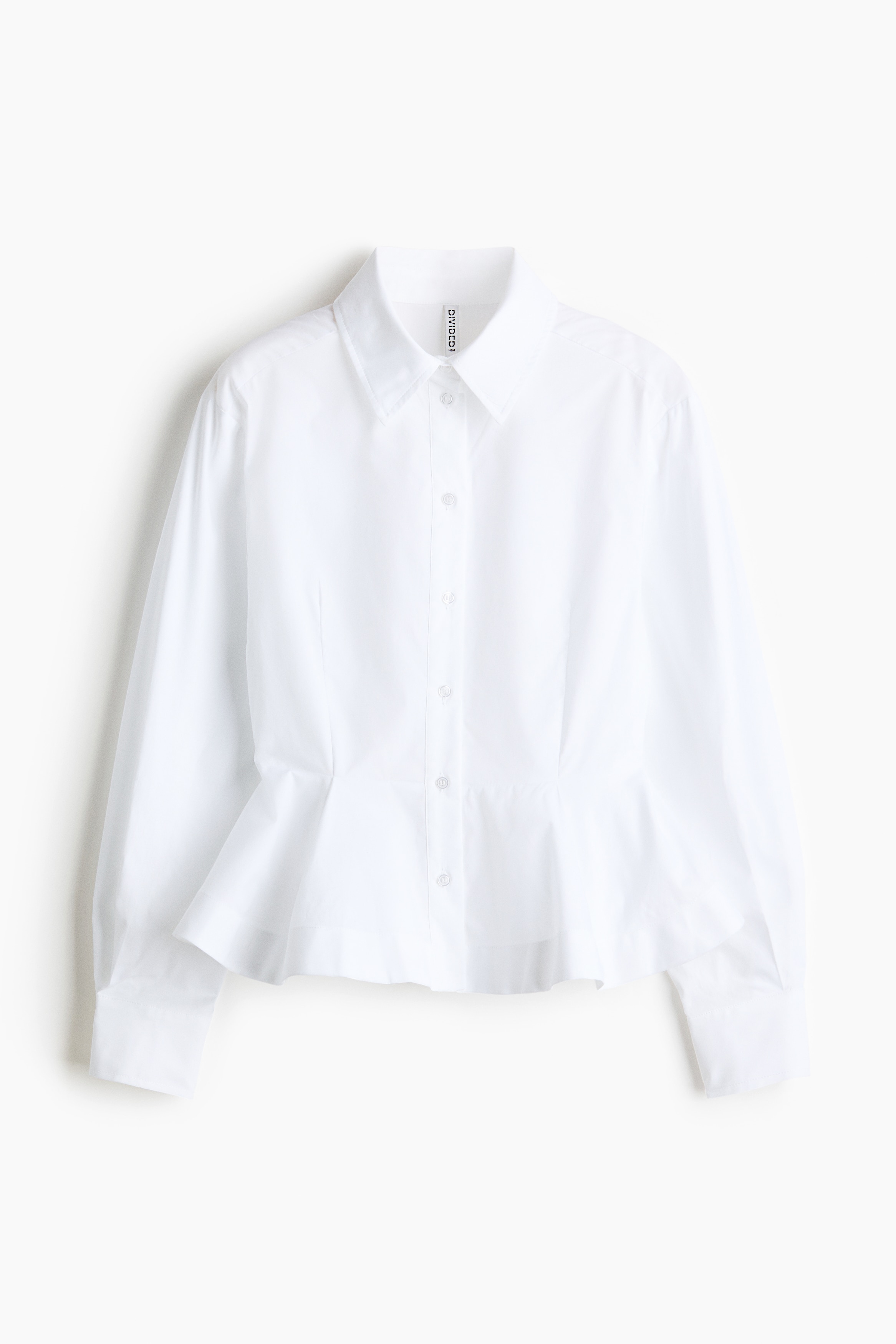 H & M - Poplin peplum shirt - White