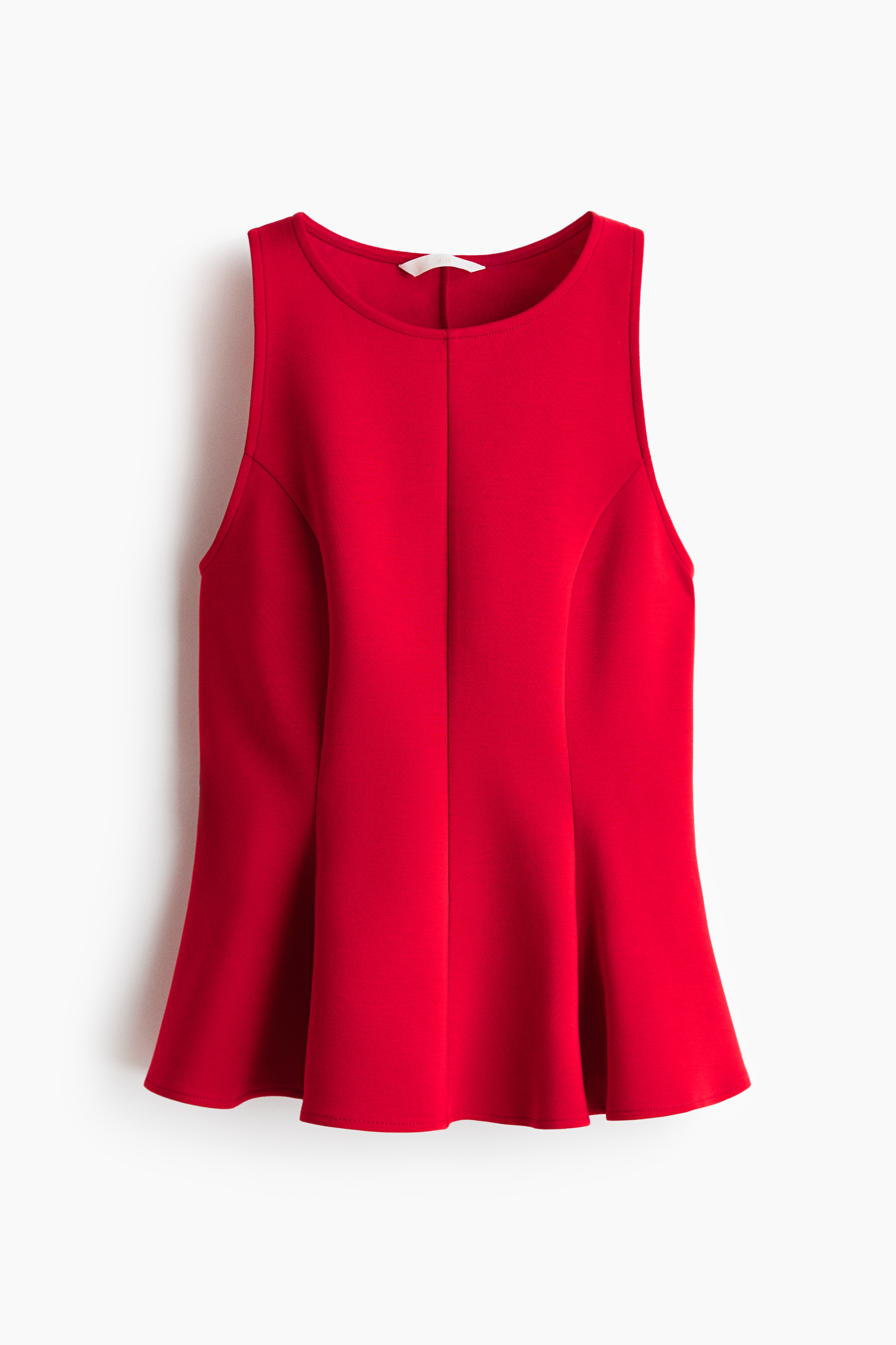 H & M - Sleeveless peplum top - Red