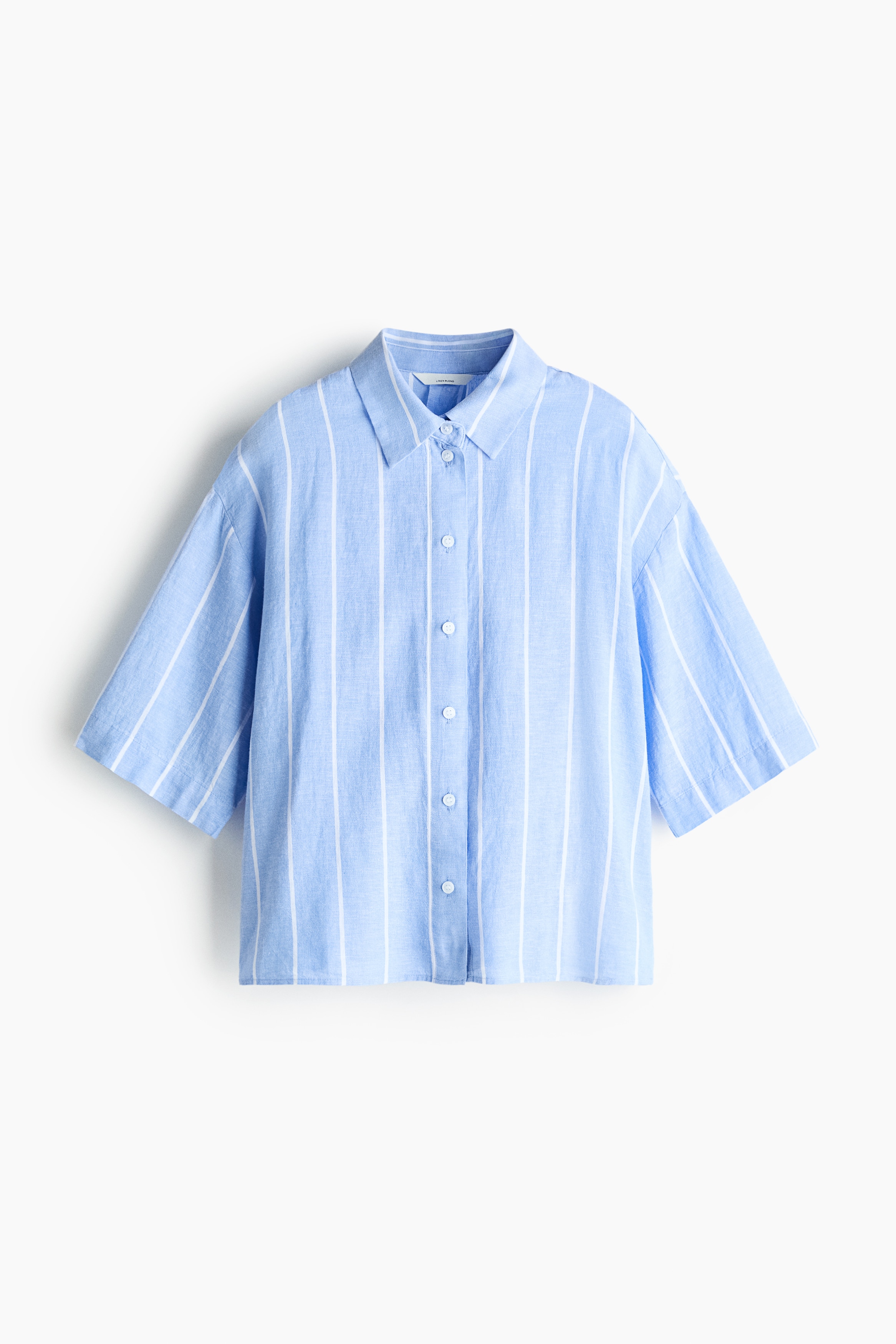 H & M - Oversized linen-blend shirt - Blue