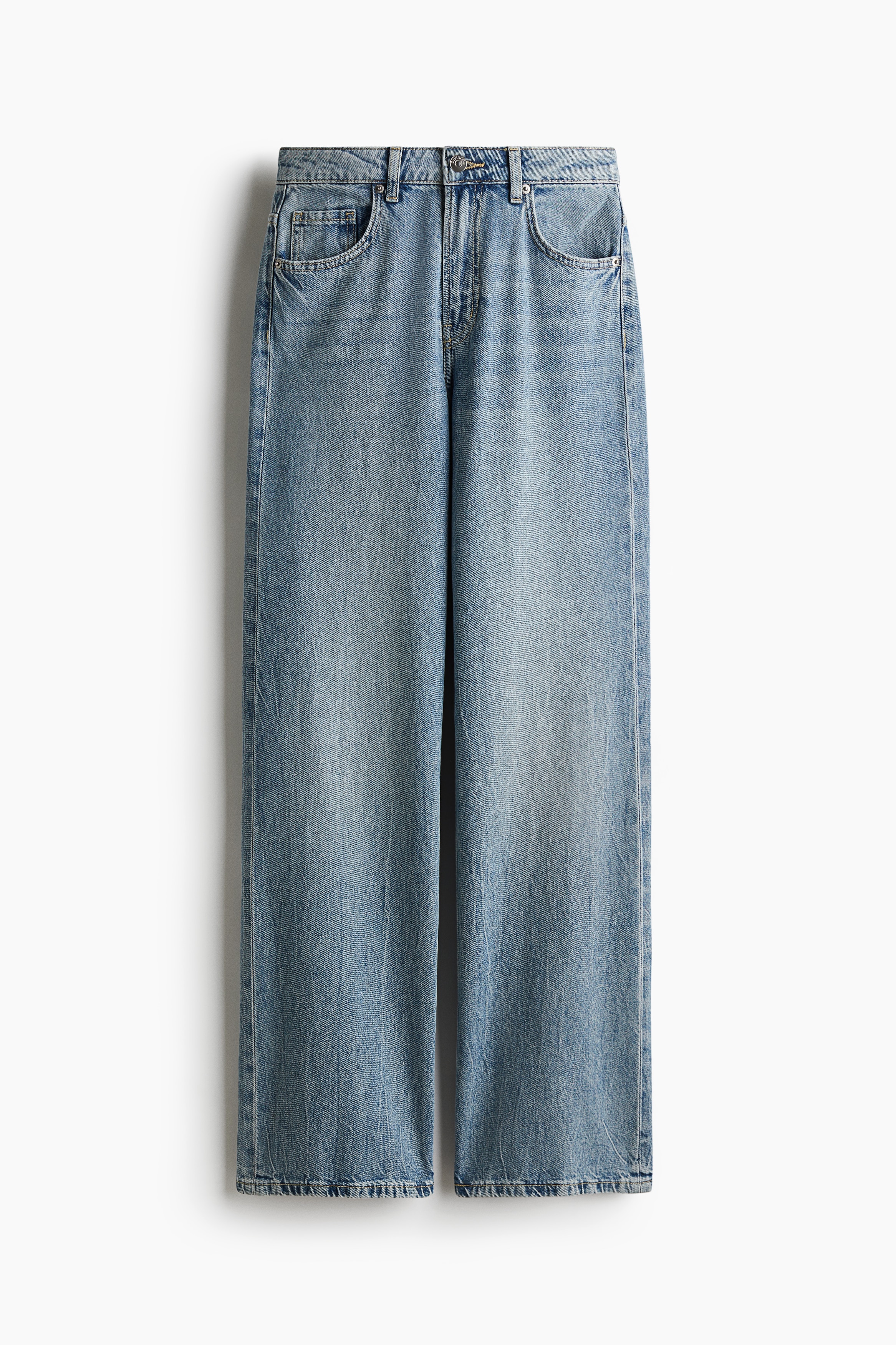 H & M - Wide High Jeans - Turquoise