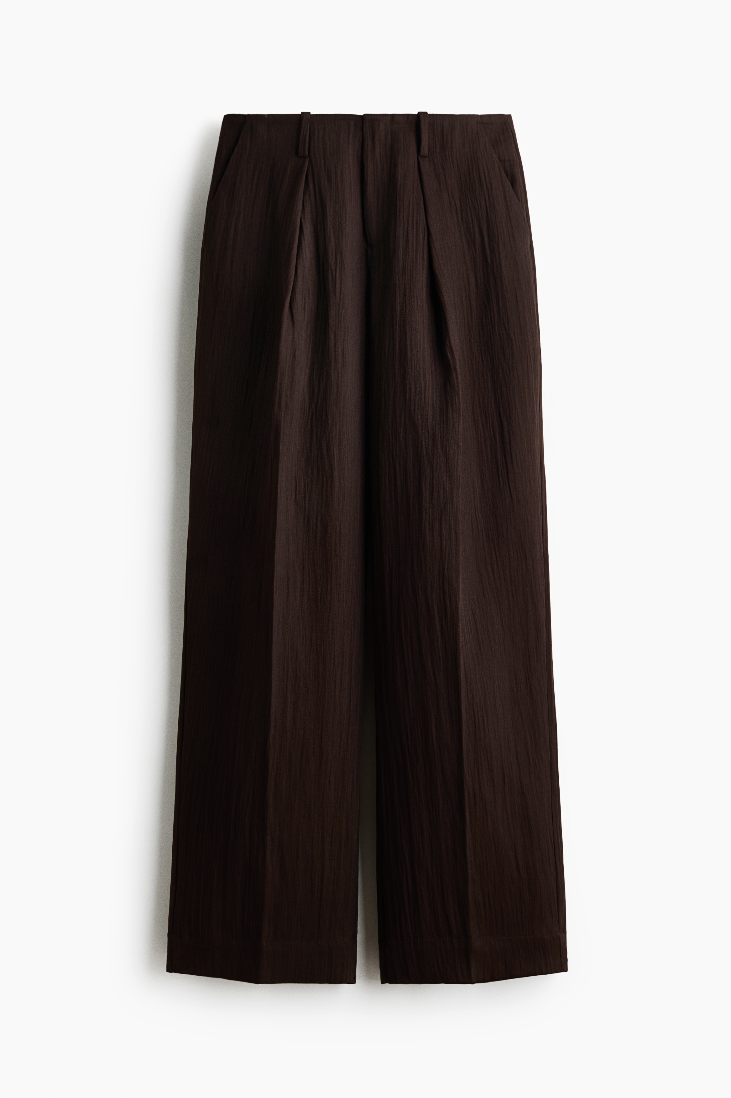 H & M - Crinkled tailored trousers - Brown