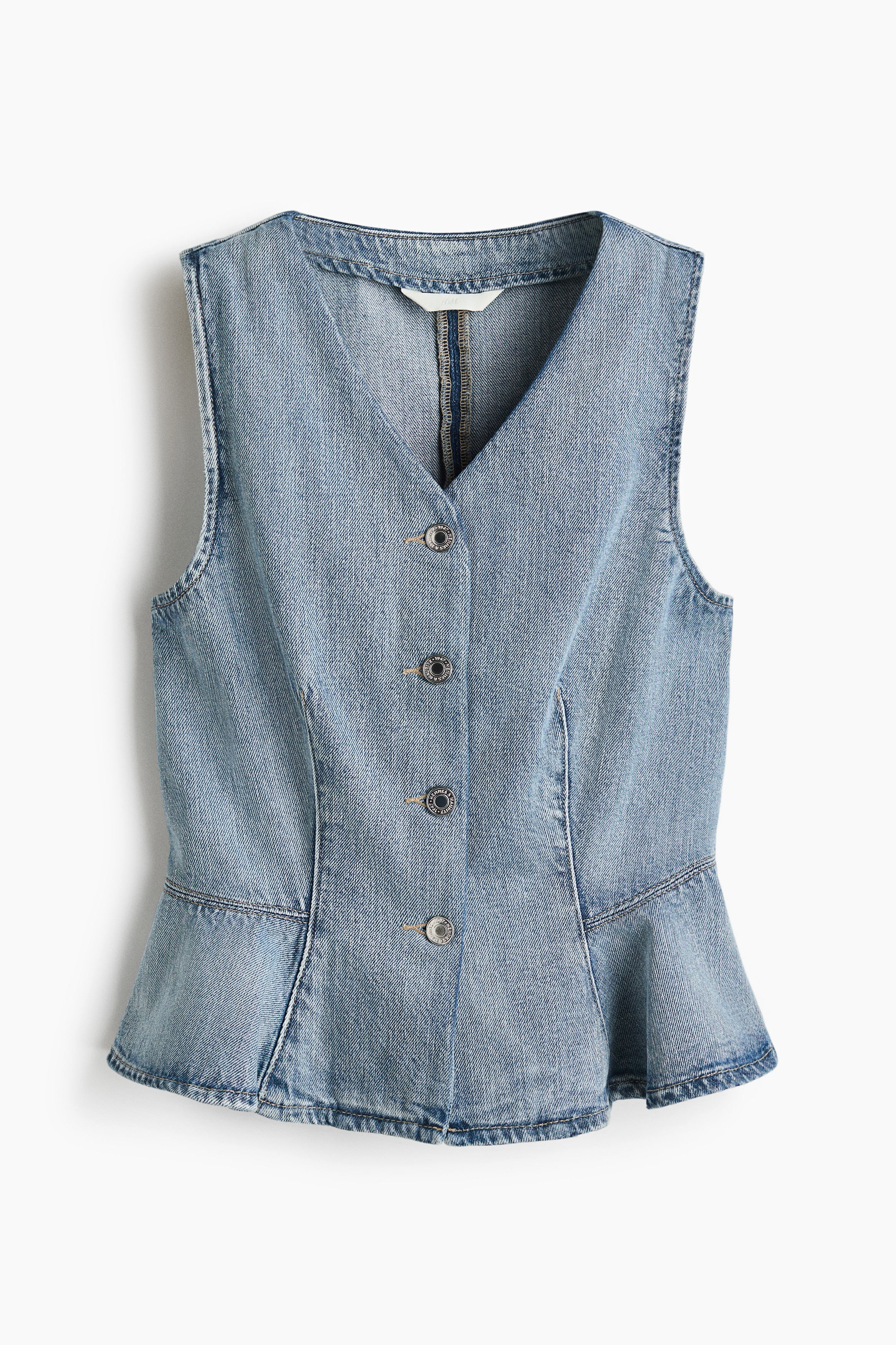 H & M - Denim peplum waistcoat - Blue