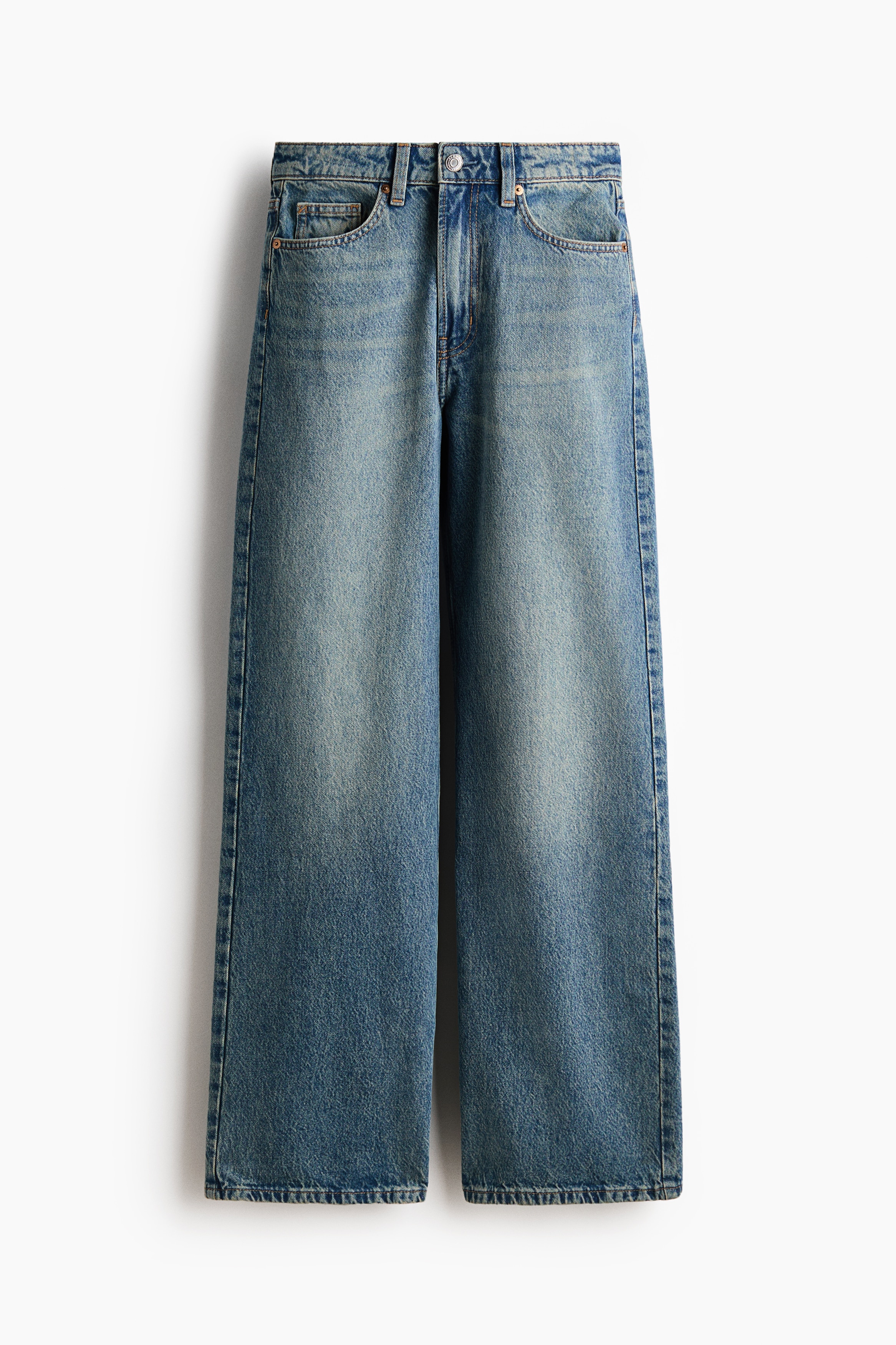 H & M - Wide High Waist Jeans - Blue