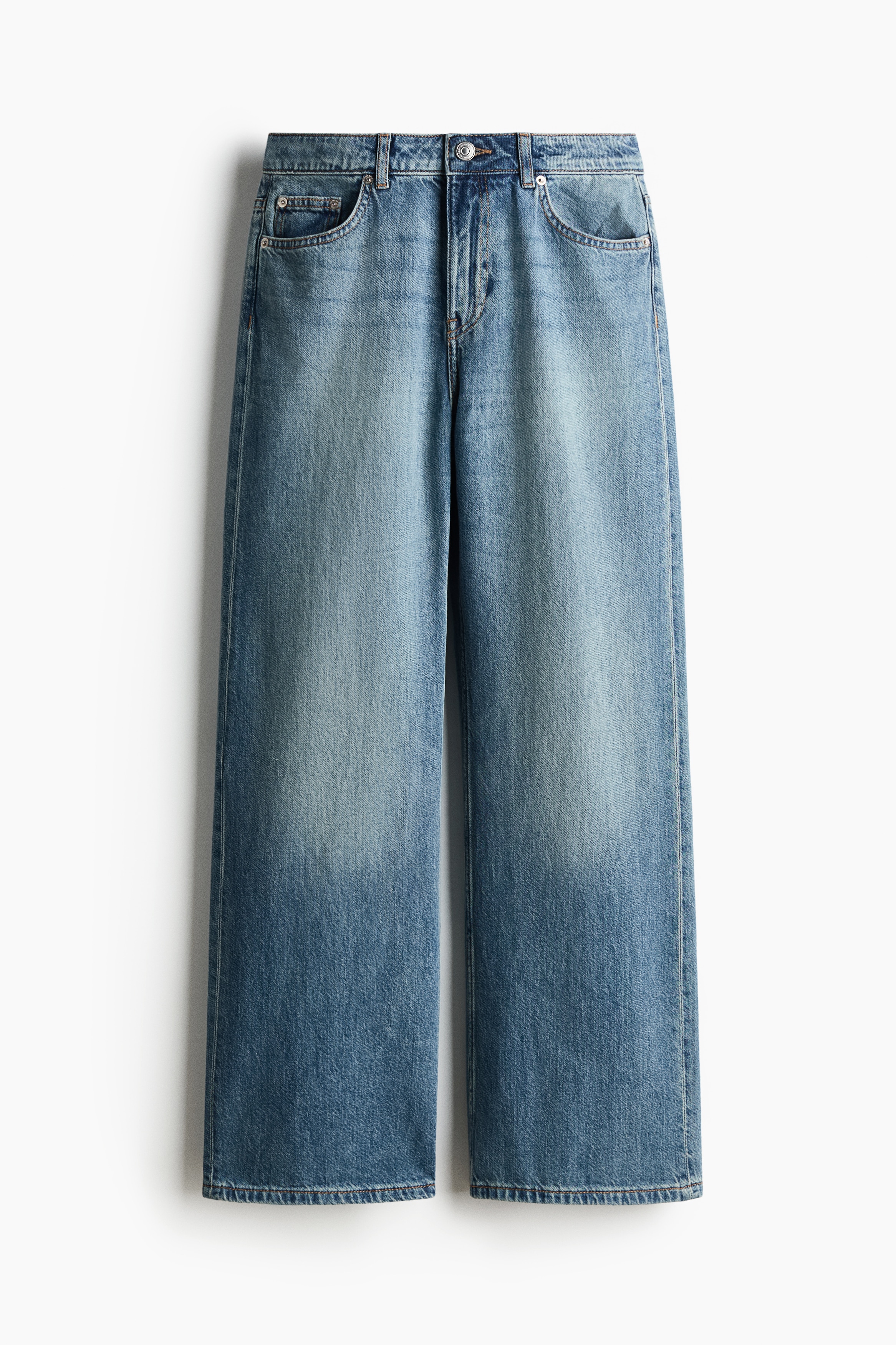 H & M - Baggy Regular Waist Jeans - Blue