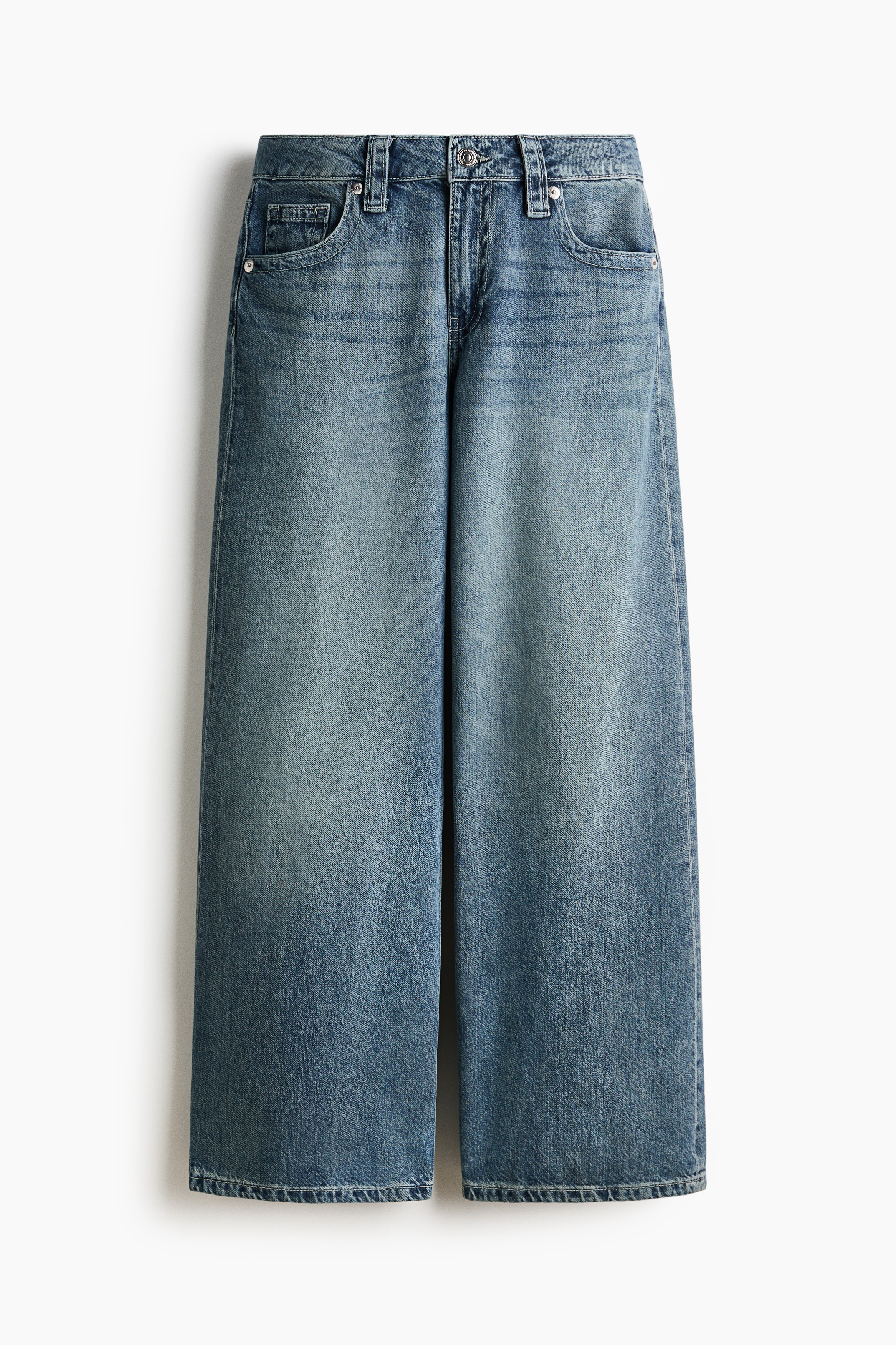 H & M - Baggy Wide Low Waist Jeans - Blue