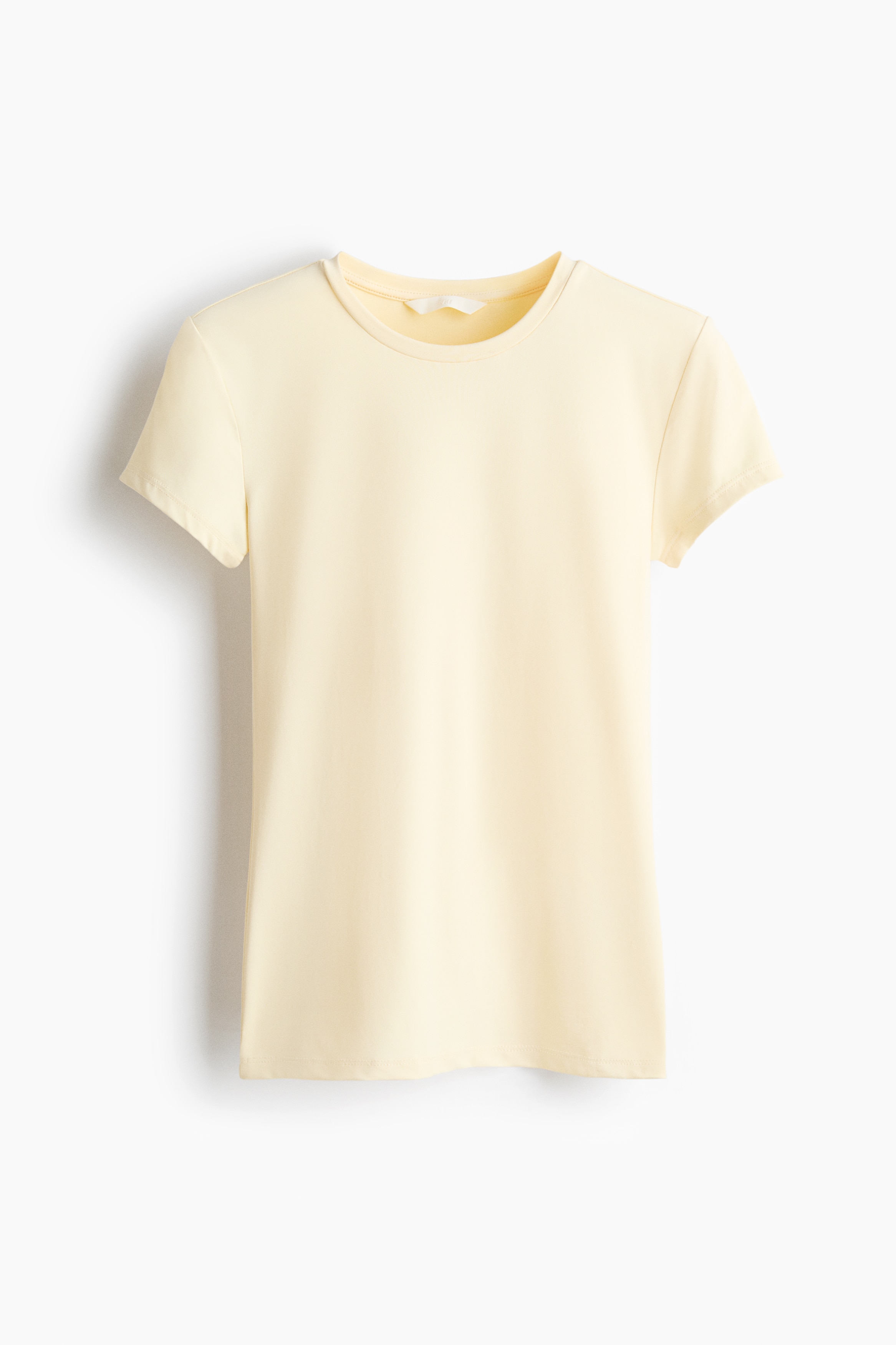 H & M - Fitted microfibre T-shirt - Yellow