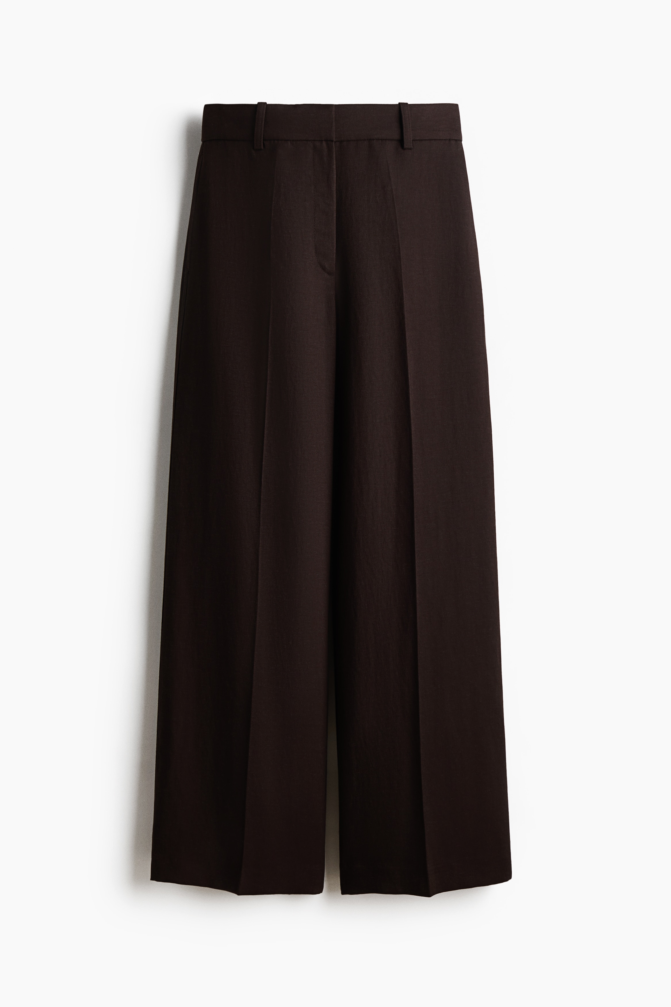 H & M - Wide linen-blend trousers - Brown